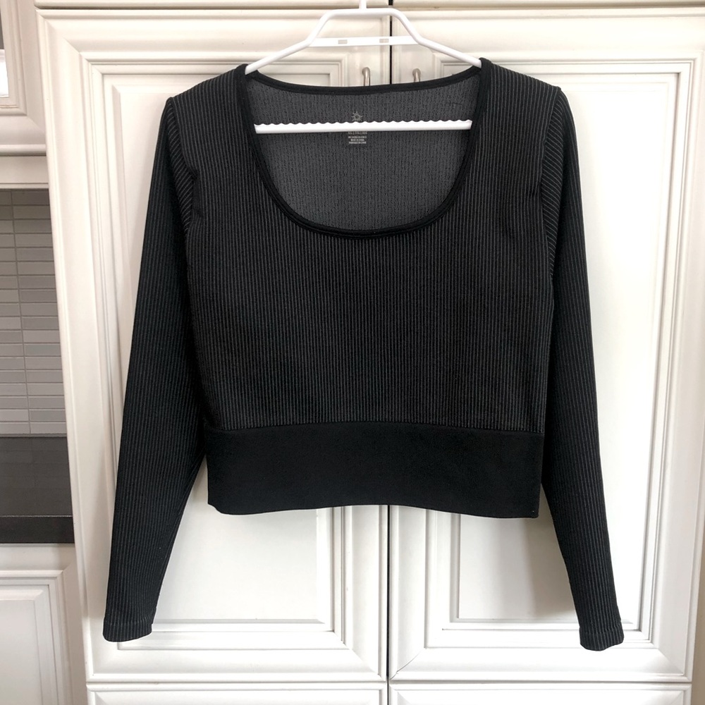 Offline by aerie ladies cropped ribbed l/s shirt